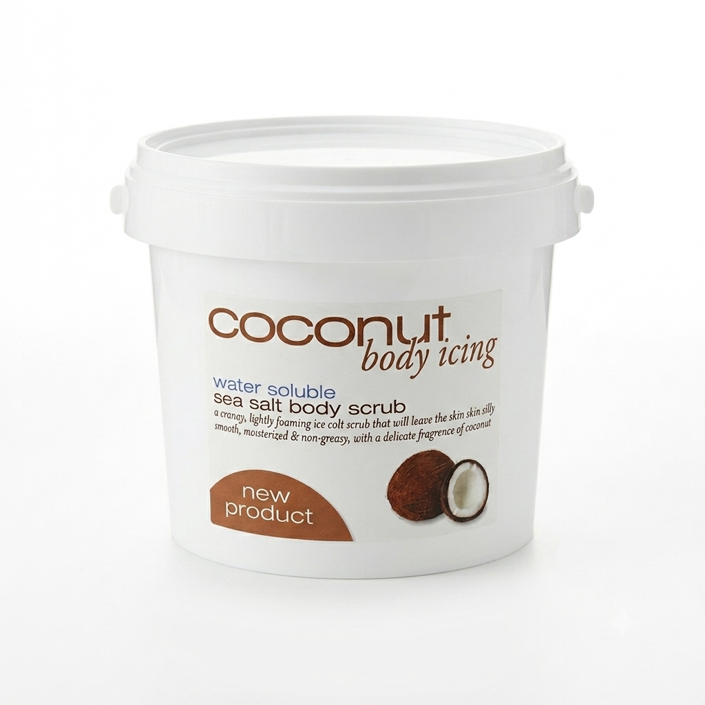 Coconut Body Icing - Water Soluble Sea Salt Scrub 1kg